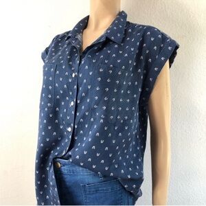 JACKS GIRLFRIEND button down shirt blue size:M